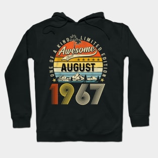 Awesome Since August 1967 Vintage 56th Birthday Hoodie